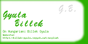 gyula billek business card